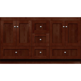Simplicity Shaker 60"W x 21"D x 34.5"H Single Bathroom Vanity Cabinet Only with Center Drawers