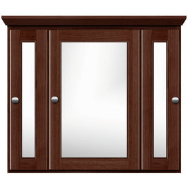 Simplicity Ultraline 30"W x 27"H x 6.5"D Framed Tri-View Surface-Mount Bathroom Medicine Cabinet