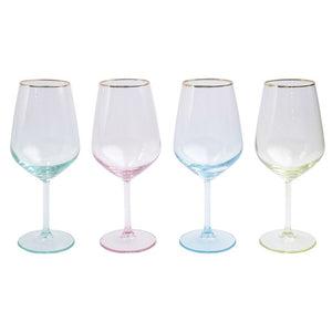 Rainbow Assorted Wine Glasses Set of 4
