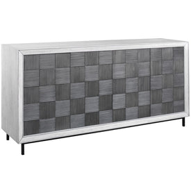 Checkerboard Four-Door Gray Cabinet