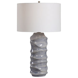 Waves Blue and White Table Lamp