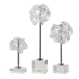 Neuron Glass Table Top Sculptures Set of 3