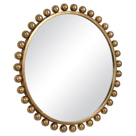 Cyra Gold Round Wall Mirror
