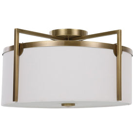 Colfax Brass Three-Light Semi Flush Ceiling Fixture