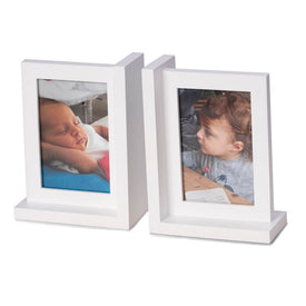 Kennedy Solid Wood Picture Frame Bookends Set of 2 - White