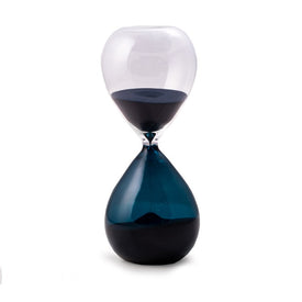 Phillip 60-Minute Blue and Clear Glass Sand Timer with Blue Sand