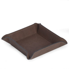 Square Leatherette Valet - Rustic Brown