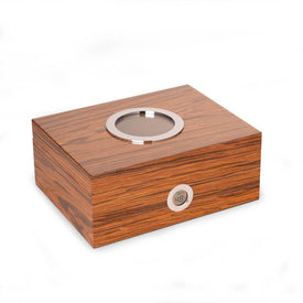 Wood Humidor with Hygrometer - Lacquered Olive Wood