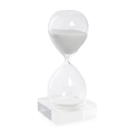 30-Minute Sand Timer on Crystal Base with White Sand