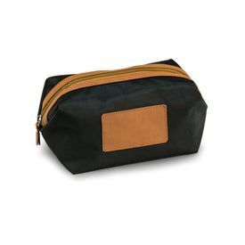 Nylon Dopp Kit with Brown Accents - Black