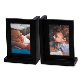 Kennedy Solid Wood Picture Frame Bookends Set of 2 - Black