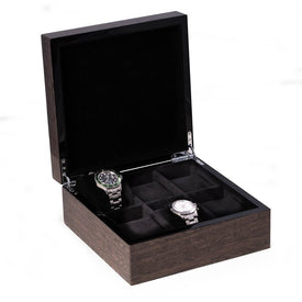 Charles Lacquered Italian Veneer Watch Box with Storage for Six Watches