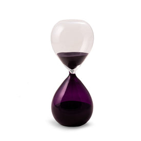 Phillip 60-Minute Purple and Clear Glass Sand Timer with Purple Sand