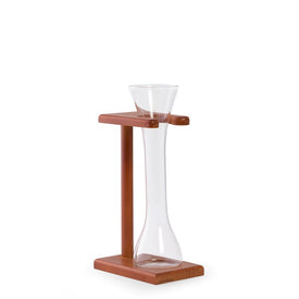 Quarter Yard of Ale 12 Oz Glass with Wooden Stand