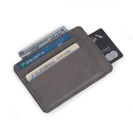 Leatherette Five-Slot Credit Card Holder - Gray