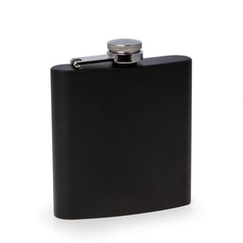 Vincent 6 Oz Stainless Steel Flask with Captive Cap - Matte Black