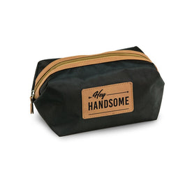 Hey Handsome Nylon Dopp Kit with Saddle Accents - Black