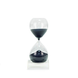 30-Minute Sand Timer on Crystal Base with Navy Sand