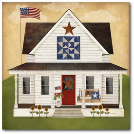 Americana House 16" x 16" Canvas Wall Art