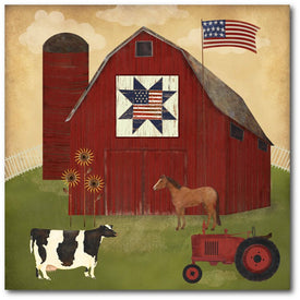 Americana Barn 16" x 16" Canvas Wall Art