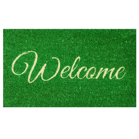 Green Welcome 17" x 29" Doormat