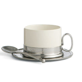 Tuscan Cappuccino Cup and Saucer with Spoon