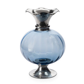 Giovanna Pewter and Blue Glass Vase