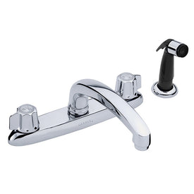 Kitchen Faucet 8 Inch Spread 2 Metal ADA Chrome 2.2 Gallons per Minute