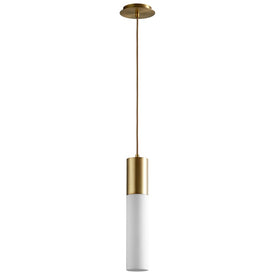 Magnum Single-Light Pendant with Acrylic Shade - Aged Brass