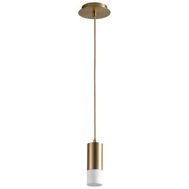 Magneta Single-Light LED Mini Pendant with Acrylic Shade - Aged Brass
