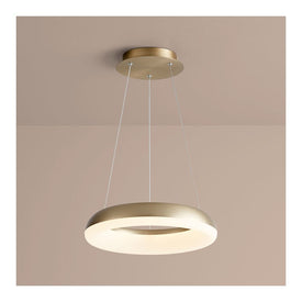 Roswell Single-Light LED 16" Pendant - Aged Brass
