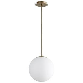 Luna Single-Light 12" Globe Pendant - Aged Brass