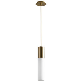 Magnum Single-Light Pendant with Glass Shade - Aged Brass