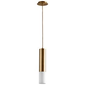 Opus Single-Light LED Mini Pendant with Acrylic Shade - Aged Brass