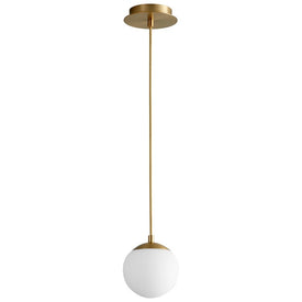 Luna Single-Light 6" Globe Pendant - Aged Brass
