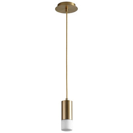 Magneta Single-Light LED Mini Pendant with Glass Shade - Aged Brass