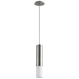 Opus Single-Light LED Mini Pendant with Acrylic Shade - Satin Nickel