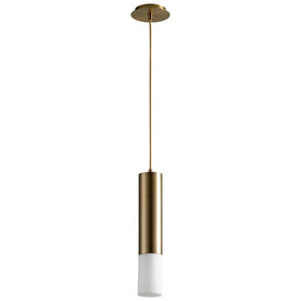Opus Single-Light LED Mini Pendant with Glass Shade - Aged Brass