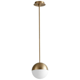 Mondo Single-Light 8" Globe Pendant - Aged Brass