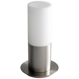 Pilar Single-Light Large LED Flush Mount Ceiling Fixture with Glass Shade - Satin Nickel