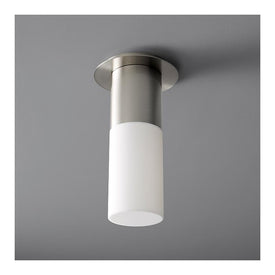 Pilar Single-Light Large LED Flush Mount Ceiling Fixture with Acrylic Shade - Satin Nickel