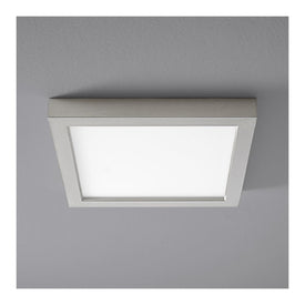 Altair Single-Light 9" LED Square Flush Mount Ceiling Fixture - Satin Nickel