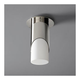 Ellipse Single-Light Large Flush Mount Ceiling Fixture with Acrylic Shade - Polished Chrome