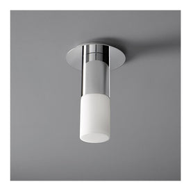 Pilar Single-Light Small LED Flush Mount Ceiling Fixture with Glass Shade - Polished Chrome