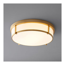Io Two-Light 17" LED Flush Mount Ceiling Fixture - Aged Brass