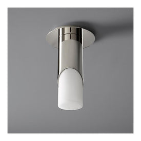 Ellipse Single-Light Small Flush Mount Ceiling Fixture with Glass Shade - Polished Chrome