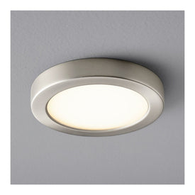 Elite Single-Light 7" LED Flush Mount Ceiling Fixture - Satin Nickel