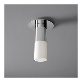 Pilar Single-Light Small LED Flush Mount Ceiling Fixture with Acrylic Shade - Polished Chrome