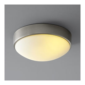 Journey Single-Light 11" Flush Mount Ceiling Fixture with Glass Shade - Satin Nickel