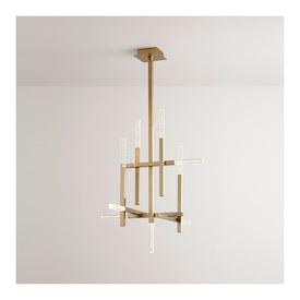 Atlantis Nine-Light Chandelier - Aged Brass